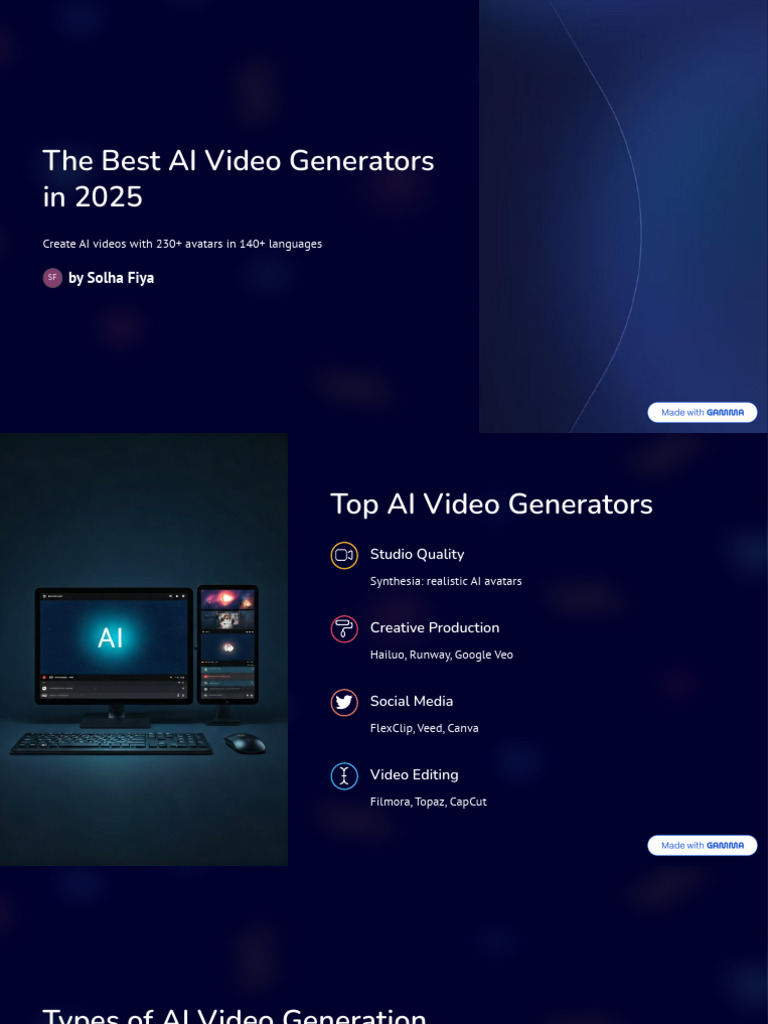 Best Free AI Video Generators 2025 | PDF