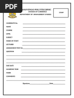 IUM Assignment Cover Page Template | PDF | Business