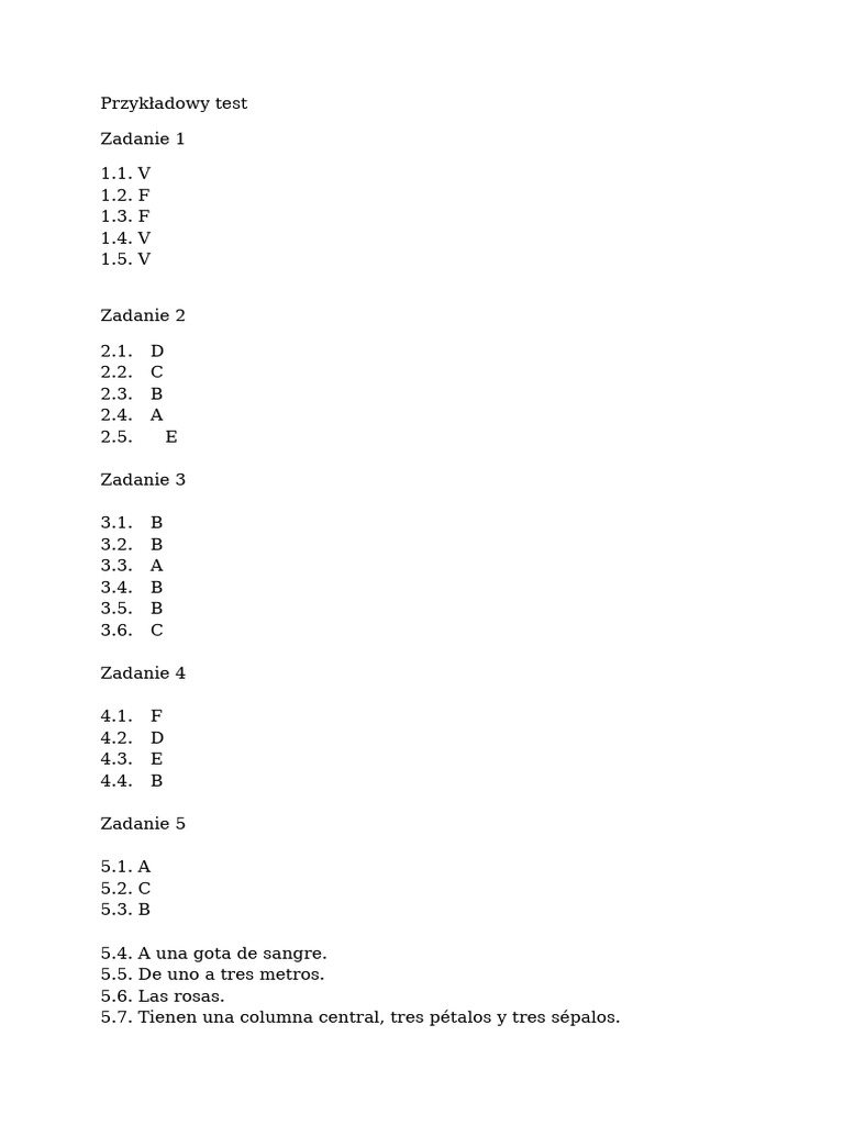 Przykładowy Test Odp | PDF