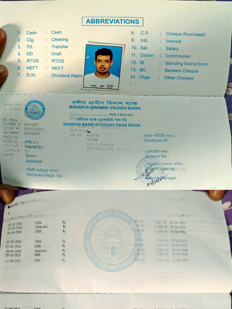 Savings Bank Account Passbook Summary | PDF
