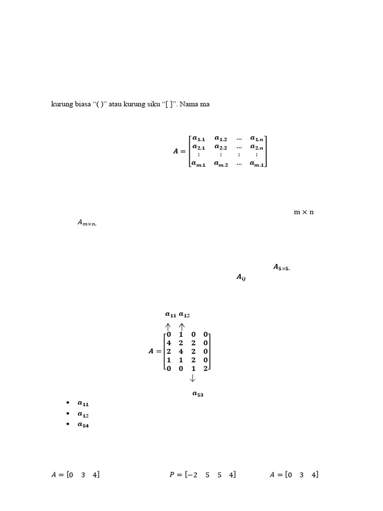 Contoh dan Jenis Matriks | PDF
