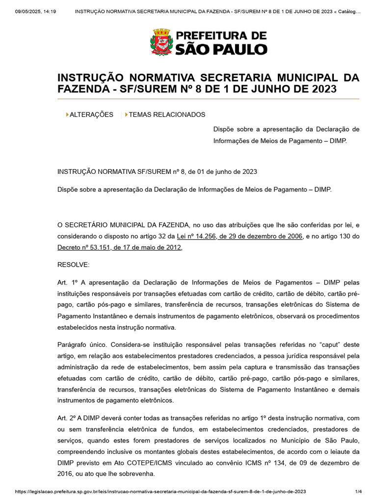 Entrega da DIMP: Instruções e Prazo | PDF