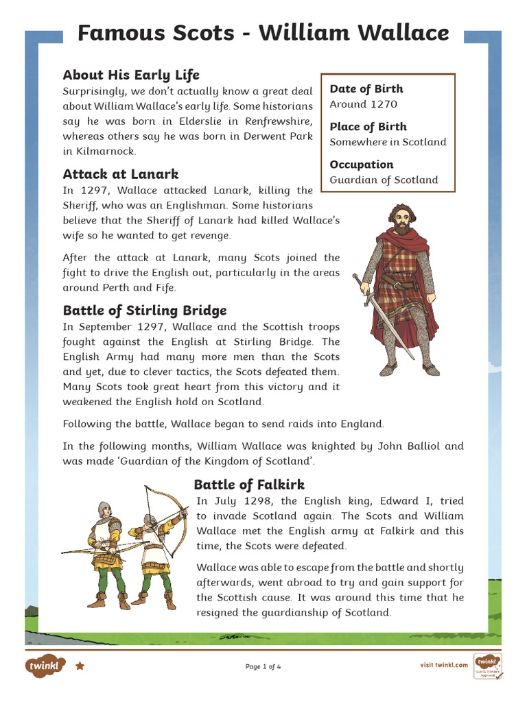 William Wallace Reading Comprehension | PDF | Robert The Bruce | Scotland