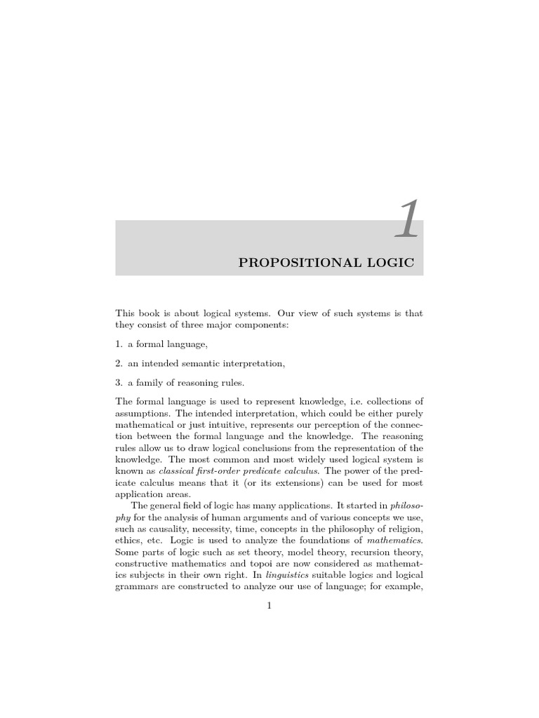 Classical Propositional Logic Explained | PDF | Logic | First Order Logic