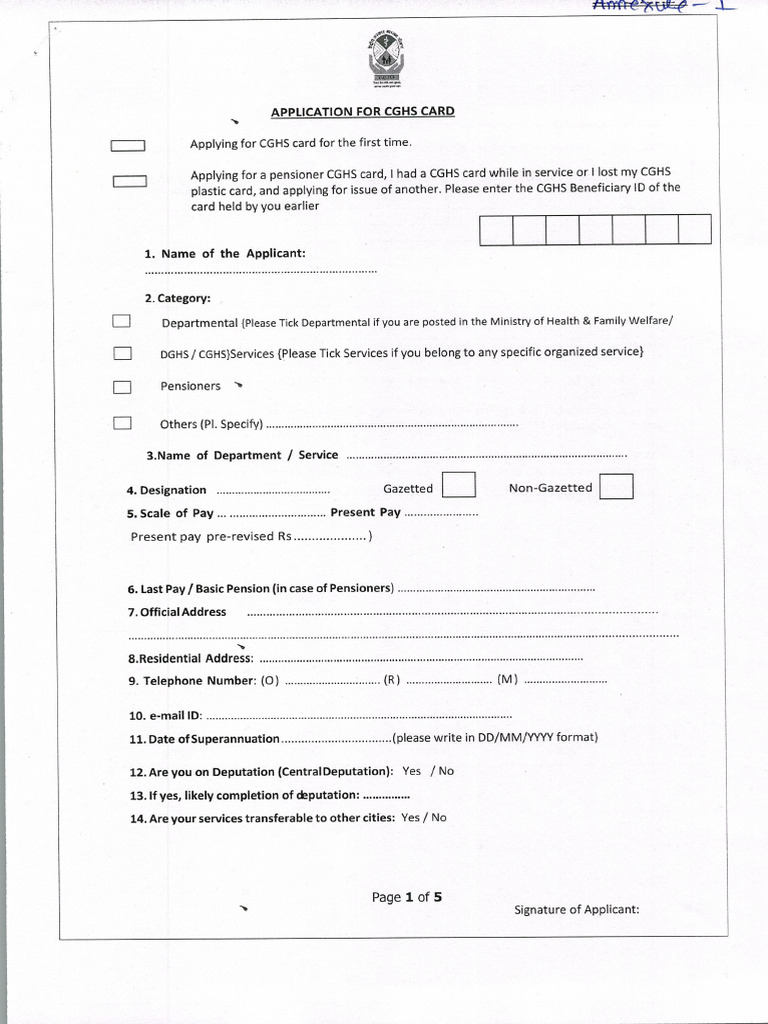 Application For: Ghs Card | PDF | Disability | Identity Document