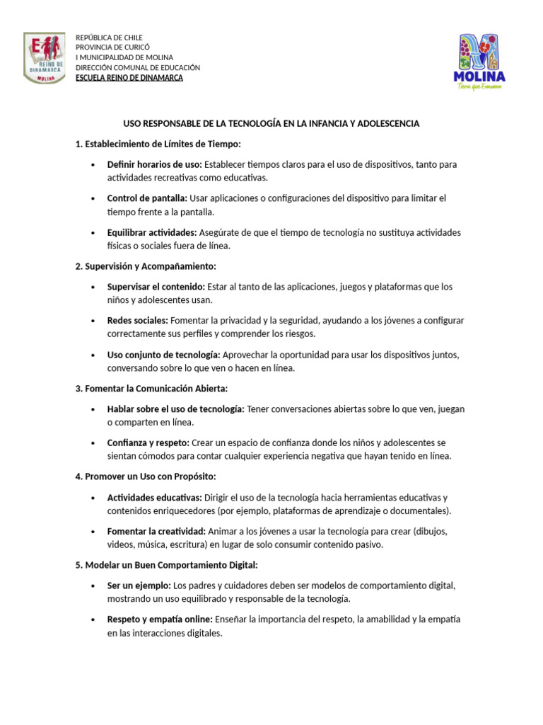 Uso Responsable de Tecnología en Niños | PDF | Acoso cibernético ...
