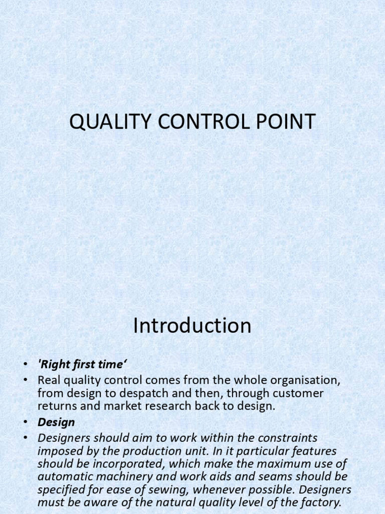 Comprehensive Quality Control Guide | PDF | Knife | Sewing Machine