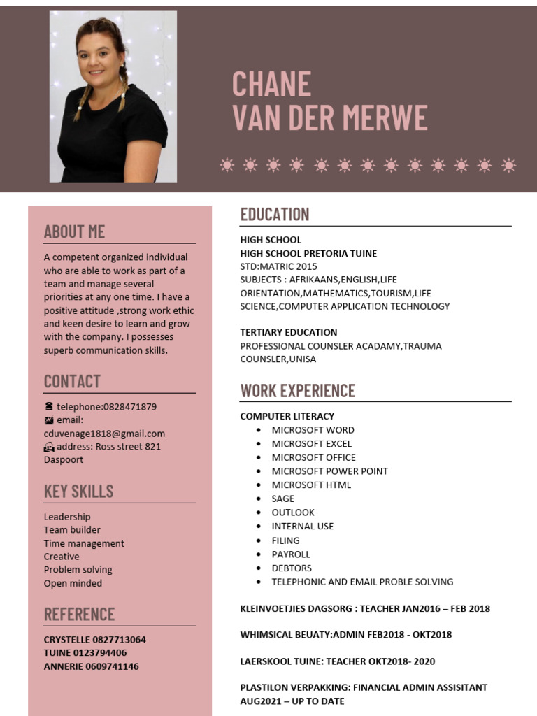 Chane Van Der Merwe - 3 | PDF
