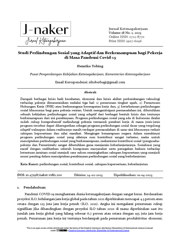 Studi Perlindungan Sosial Yang Adaptif D E1085c05 | PDF