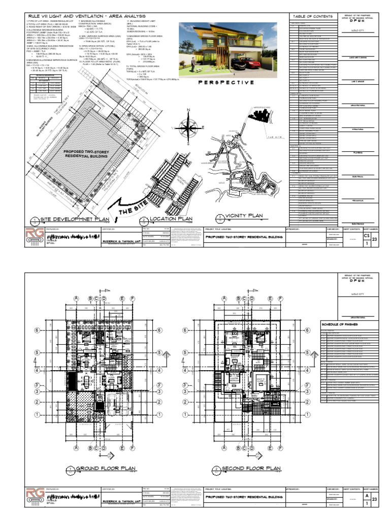 Iloilo City Two-Storey Building Plans | PDF | Residential Buildings ...