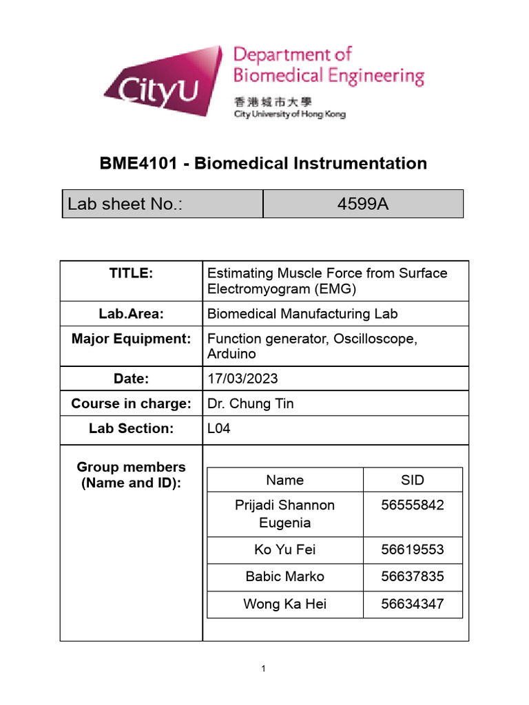 Muscle Force Estimation via EMG Lab | PDF | Electromyography | Amplitude