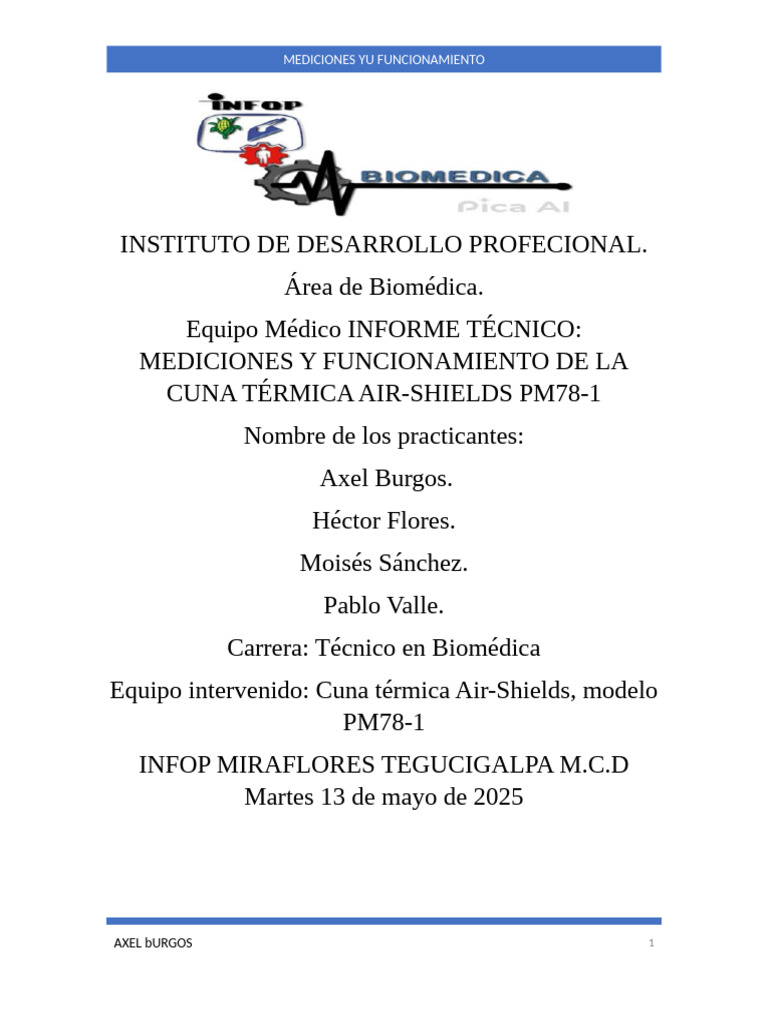 Informe Técnico: Cuna Térmica PM78-1 | PDF | Relé | Transformador
