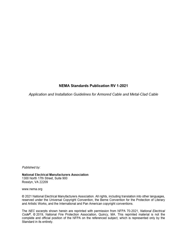 Guidelines for Armored and Metal-Clad Cable | PDF | Electrical Wiring ...