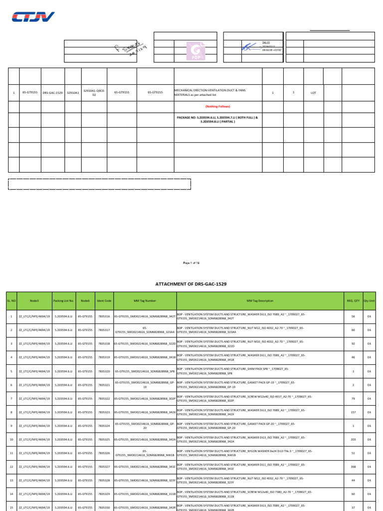 Dispatch Request Slip for Ventilation Ducts | PDF
