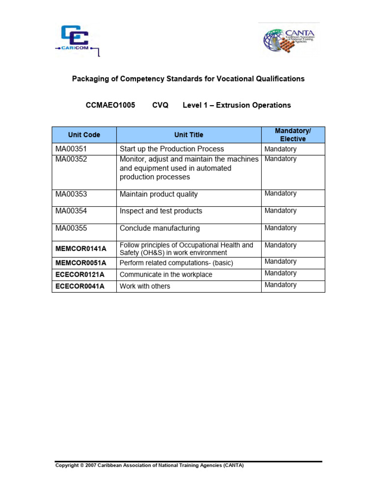 Extrusion Operations Level 1 New | PDF | Occupational Safety And Health ...