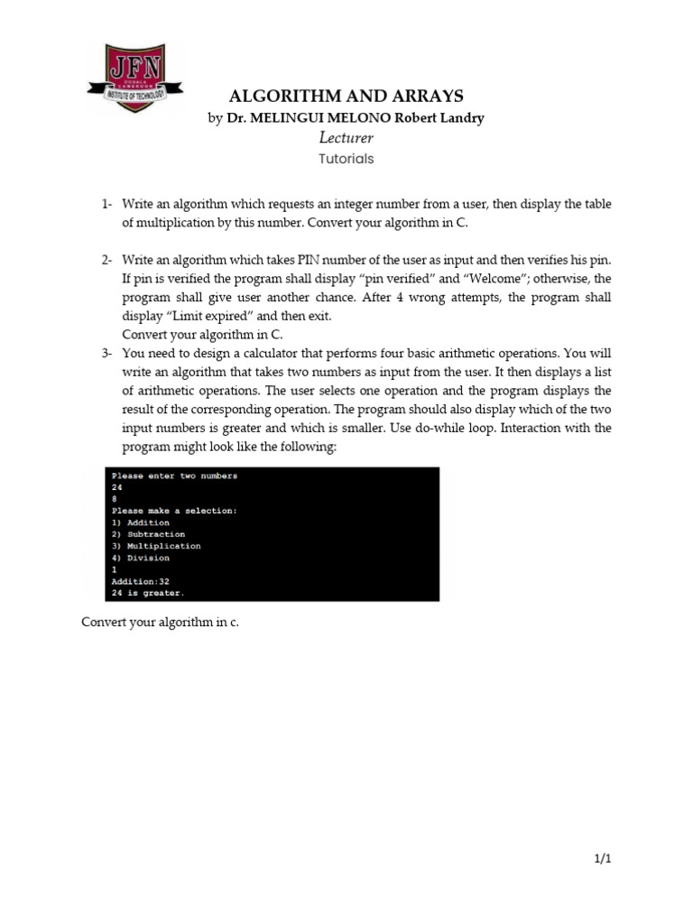 Algorithms and C Programming Basics | PDF