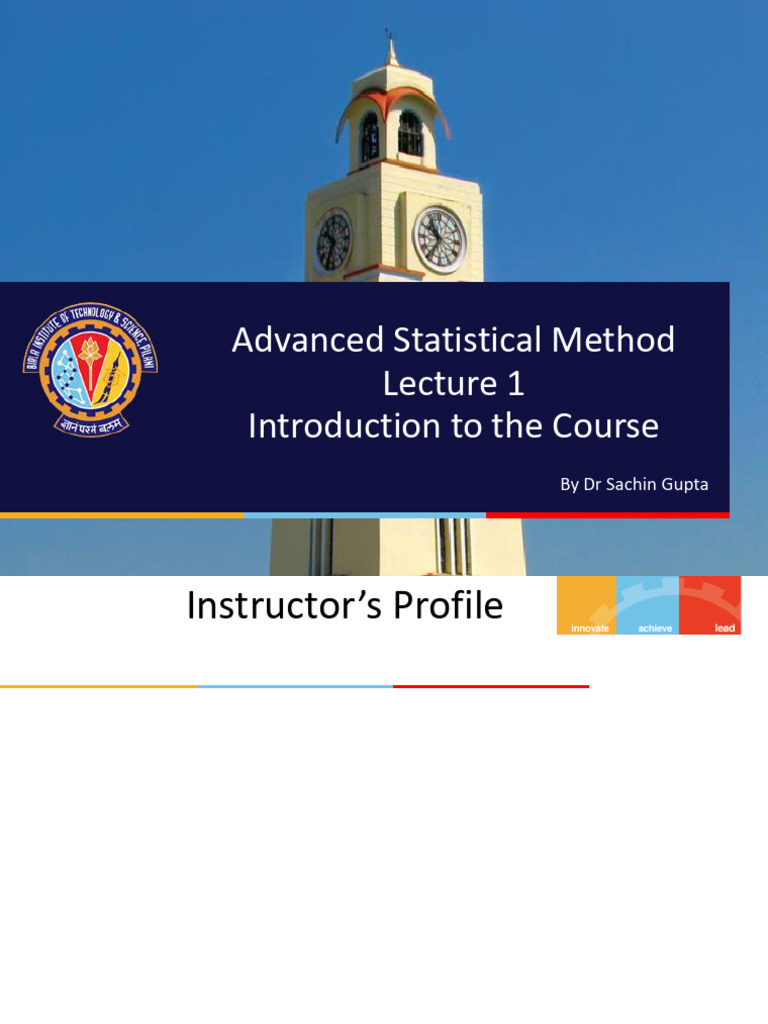 Advanced Statistical Methods Lecture 1 | PDF | Regression Analysis ...