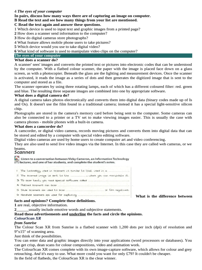 4 The Eyes of Your Computer | PDF | Image Scanner | Digital Camera