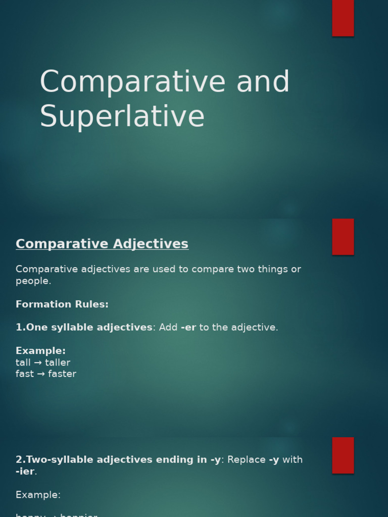 Comparative and Superlative Rules | PDF