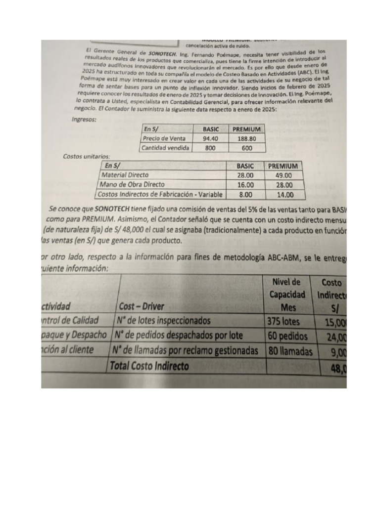 Análisis de Costos y Rentabilidad en SONOTECH | PDF | Marketing ...