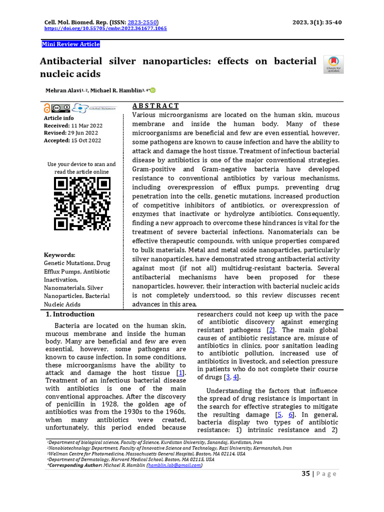 CMBR - Volume 3 - Issue 1 - Pages 35-40 | PDF | Antimicrobial ...