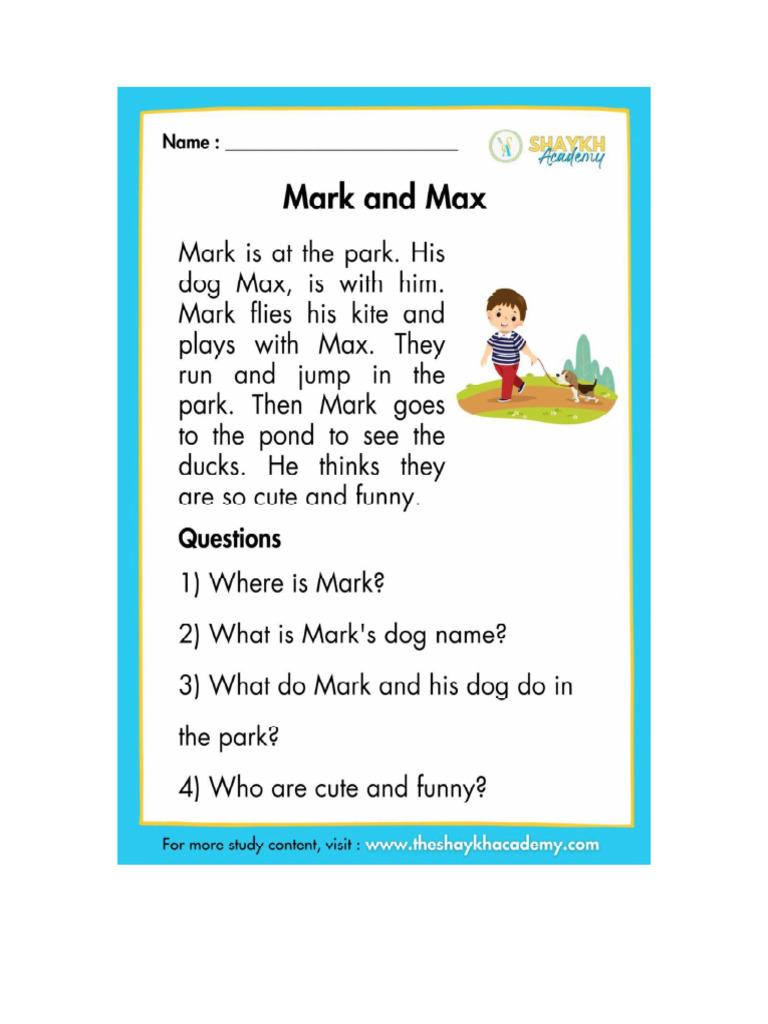 Beginner Reading Comprehension Max | PDF