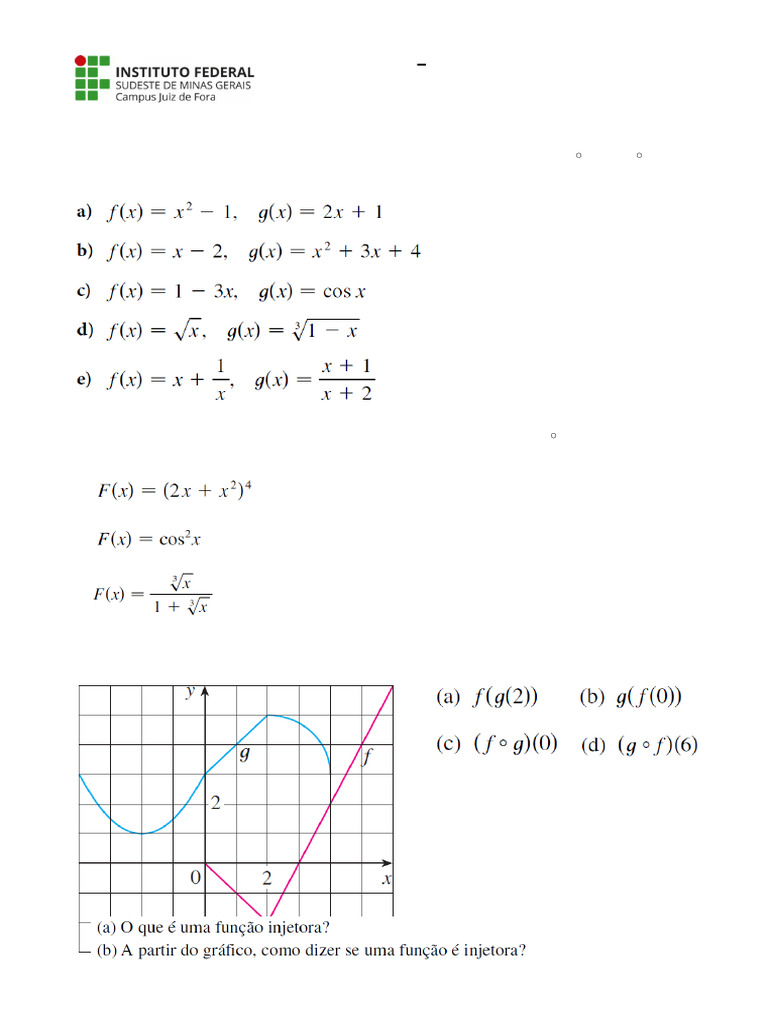 Operações e Inversas de Funções Matemáticas | PDF