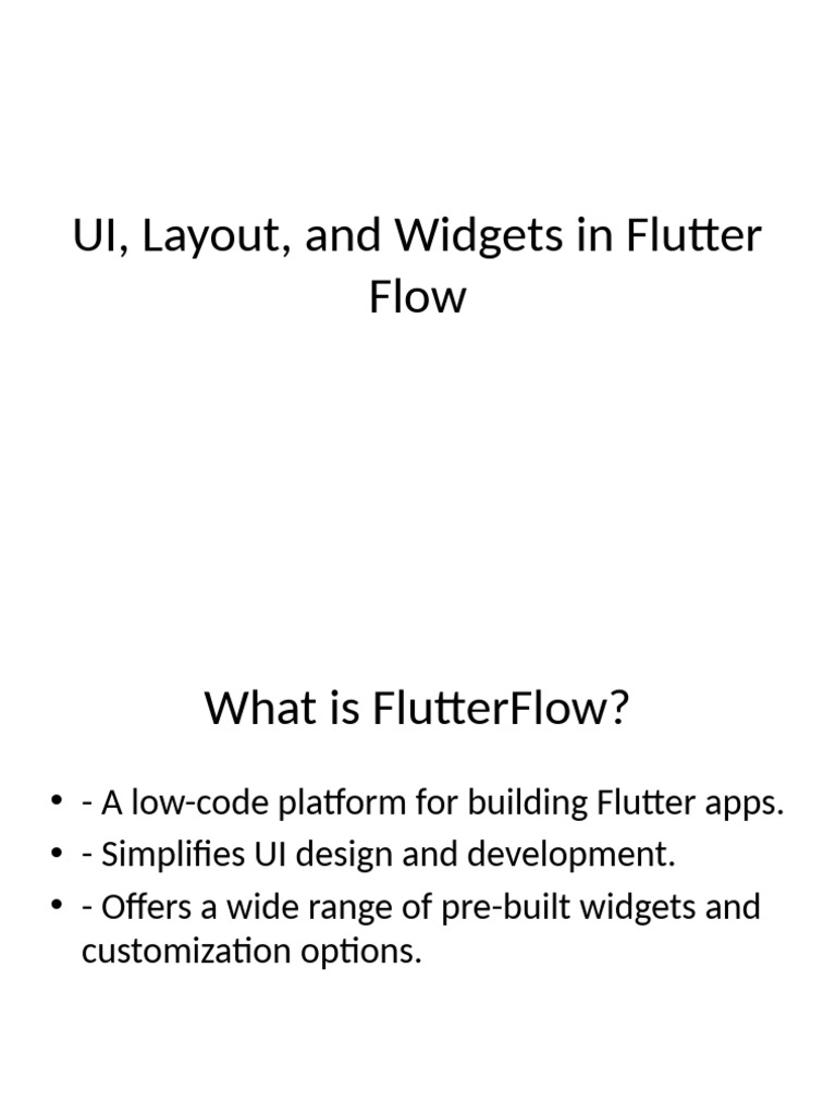 UI Layout Widgets in FlutterFlow | PDF