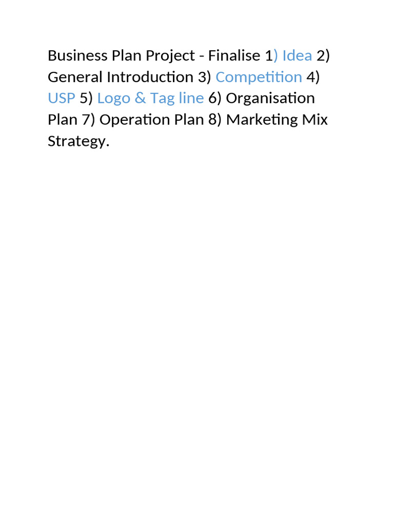 Business Plan Project | PDF