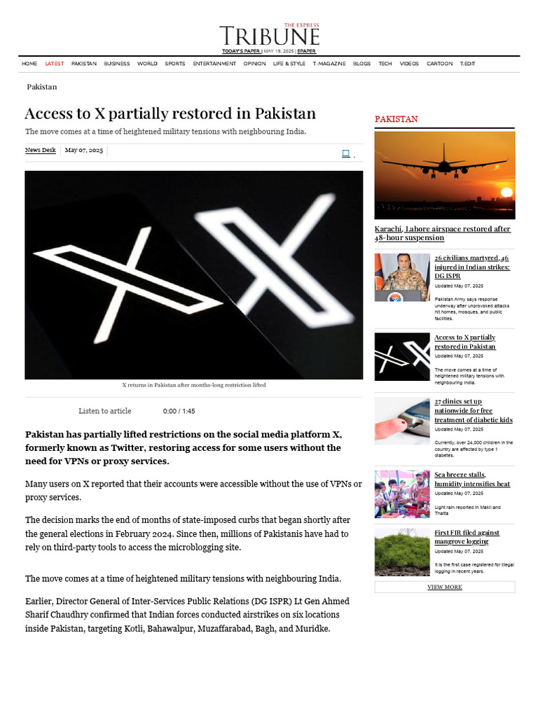 Access to X Restored Without VPN | PDF | Pakistan