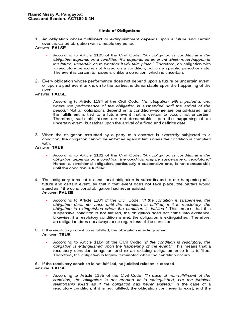 Understanding Conditional Obligations | PDF | Guarantee | Breach Of ...