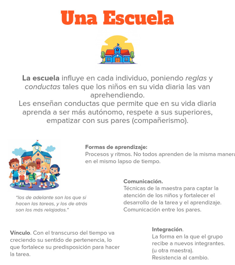 Impacto de la Escuela en el Aprendizaje Infantil | PDF