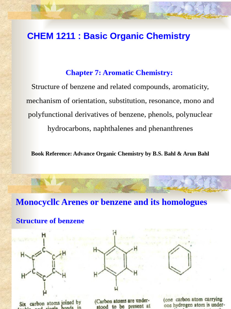 Ch 7 Aromatic Chemistry | PDF | Aromaticity | Benzene