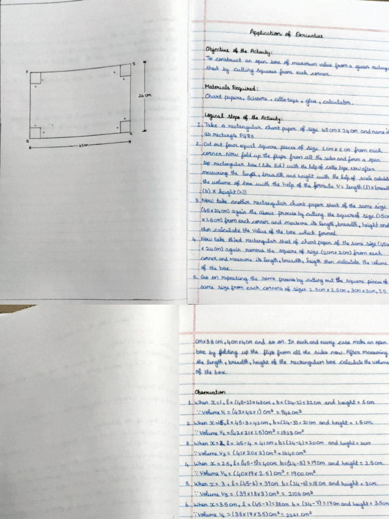 Constructing Rectangular Boxes for Volume | PDF