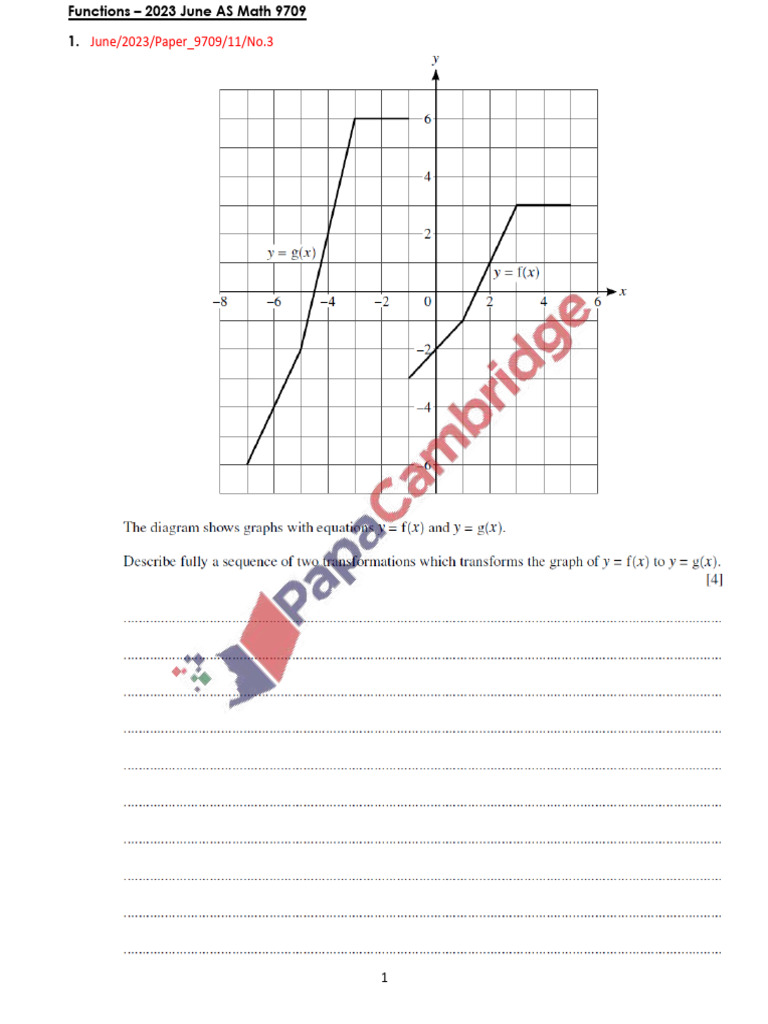 2023J Functions As Math 9709 | PDF