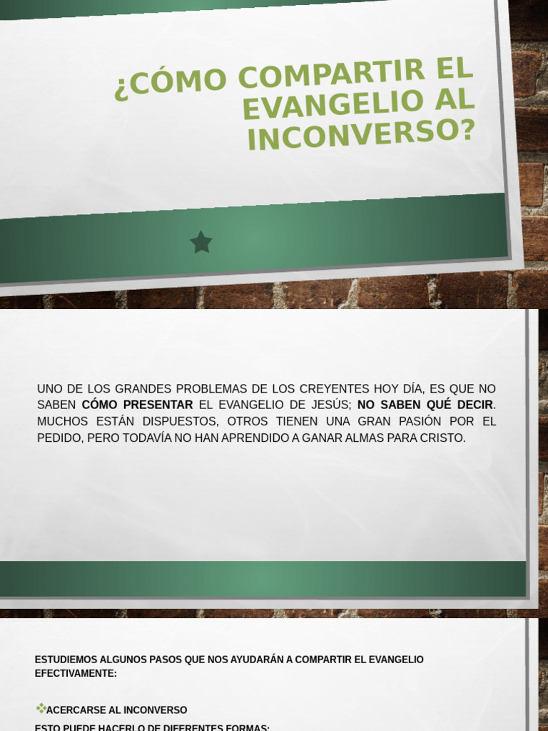 Como Compartir El Evangelio Al Inconverso | PDF | Oración | Pecado