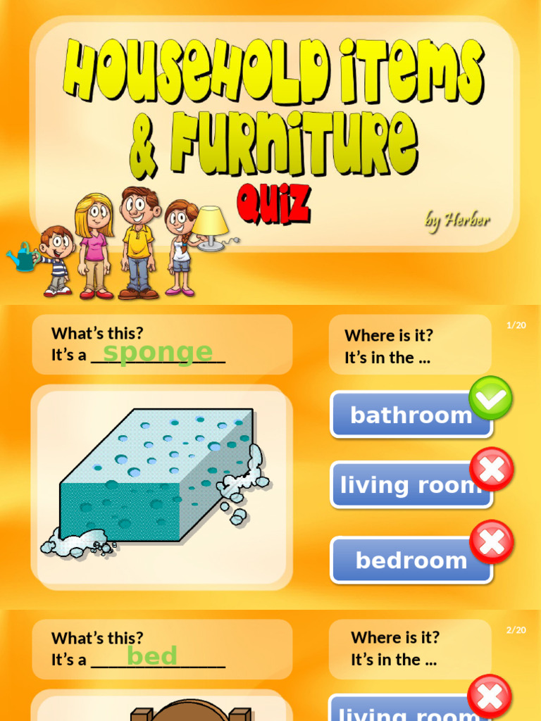Home Object Identification Quiz | PDF | Pantry | Bedroom