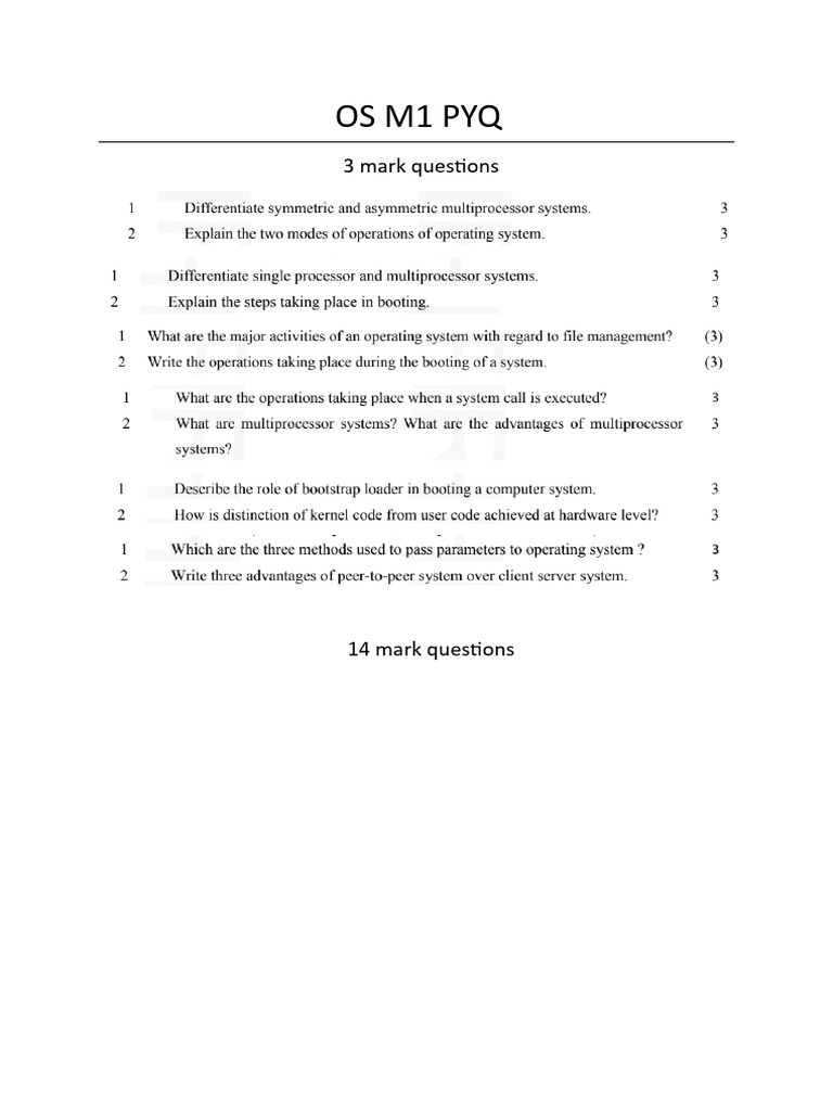 Os M1 Pyq | PDF