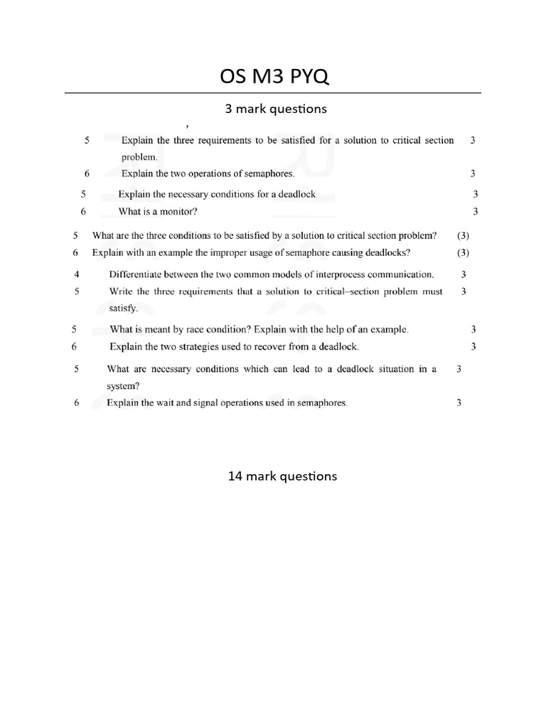 Os M3 Pyq | PDF