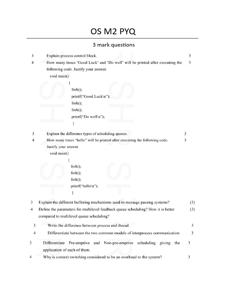 Os M2 Pyq | PDF