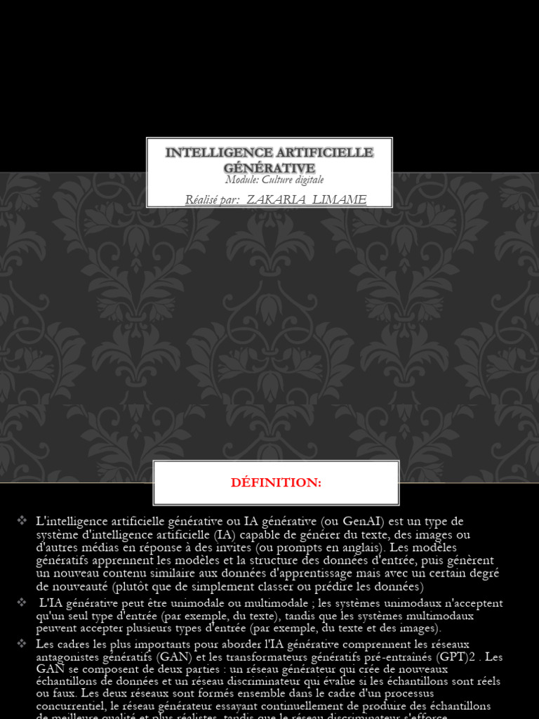 Introduction à l'IA Générative | PDF | Intelligence artificielle ...