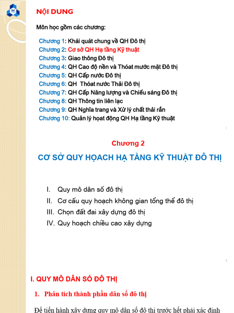 Cdtc-Chuong 2 Cơ S QH HTKT | PDF