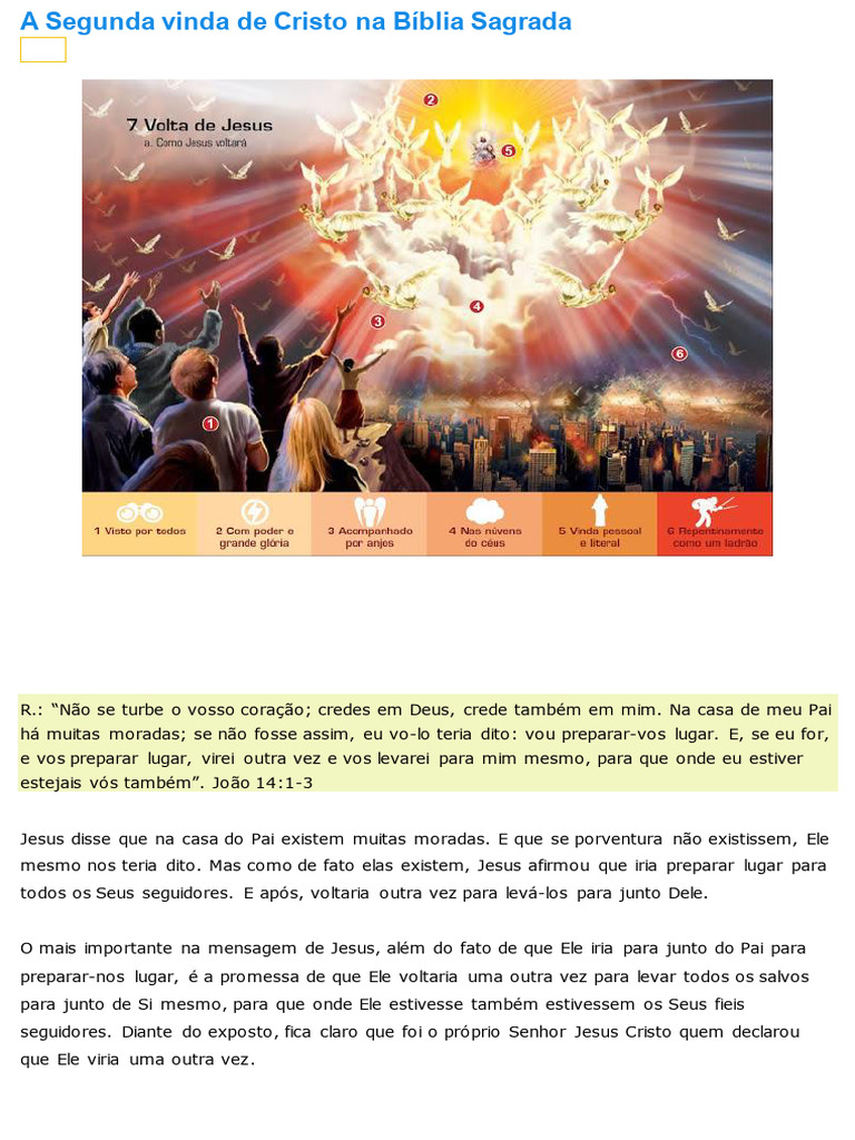 Segunda Vinda de Cristo: Promessas e Profecias | PDF | Jesus | Segunda ...