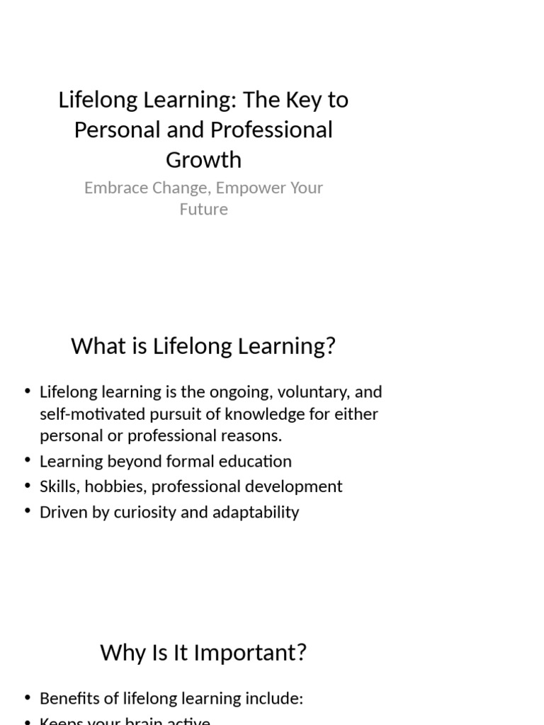 Lifelong Learning Presentation Pdf