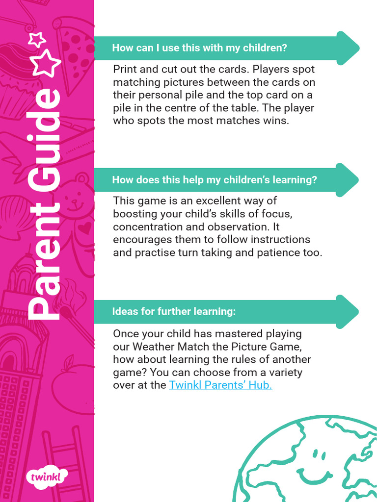 Weather Match Picture Game Guide | PDF | Games Of Mental Skill | Ephemera