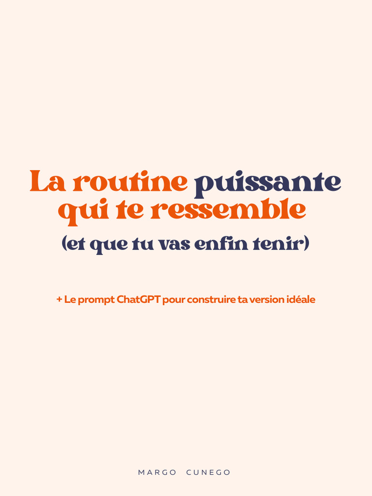Construis ta routine personnalisée | PDF