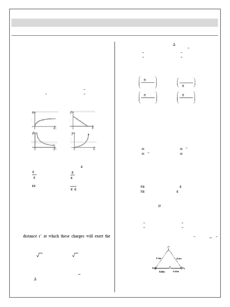 Test Paper Electric Charge and Fields 02 05 2025 With Answer Key | PDF ...