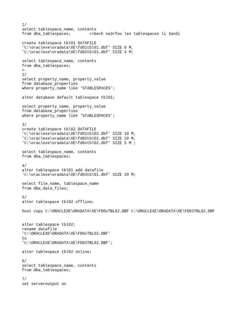 Oracle Tablespace Management Guide | PDF | Software | Data Management ...