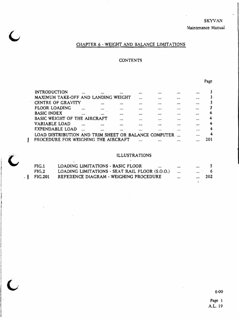 Chapter 6 Loading and C.G. Data | PDF