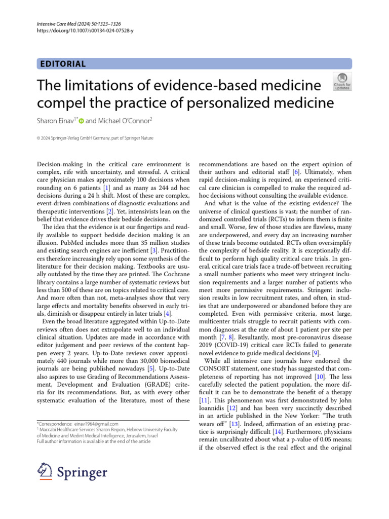 Limitations of Evidence-Based Medicine | PDF | Meta Analysis ...